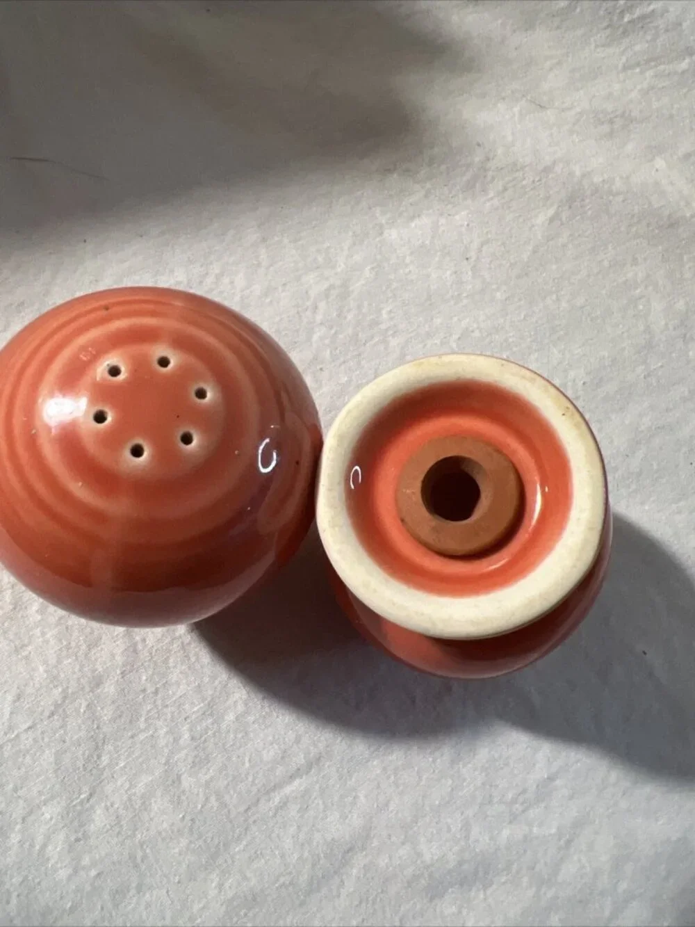 Fiesta Fiestaware peach ball salt pepper shakers